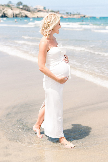 All white gender surprise beach baby shower in La Jolla