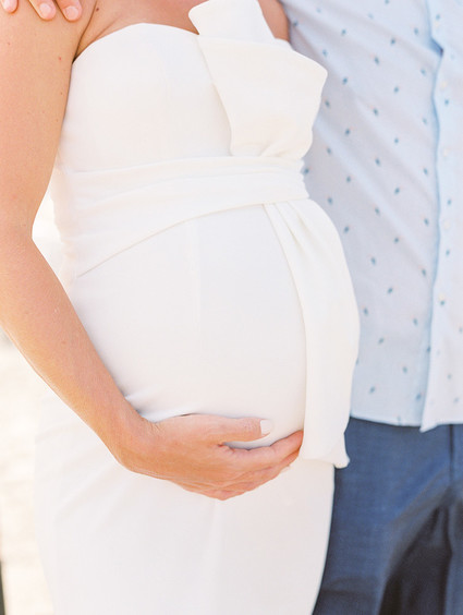 All white gender surprise beach baby shower in La Jolla