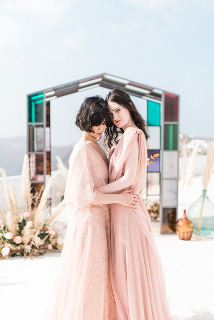 Art nouveau inspired Glasshouse wedding at Rocabella Hotel in Santorini