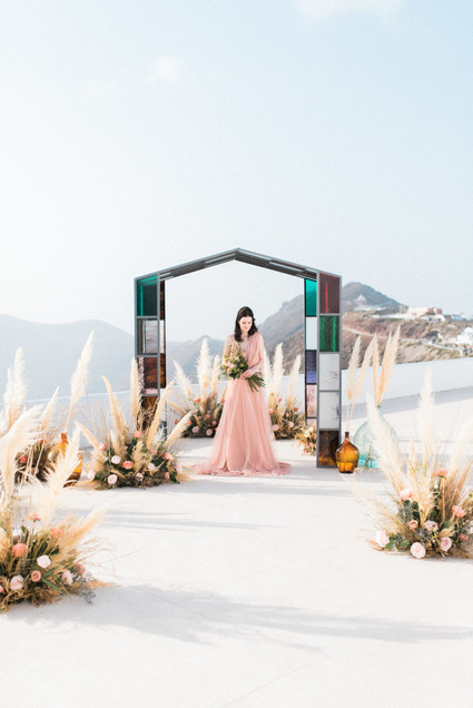 Art nouveau inspired Glasshouse wedding at Rocabella Hotel in Santorini