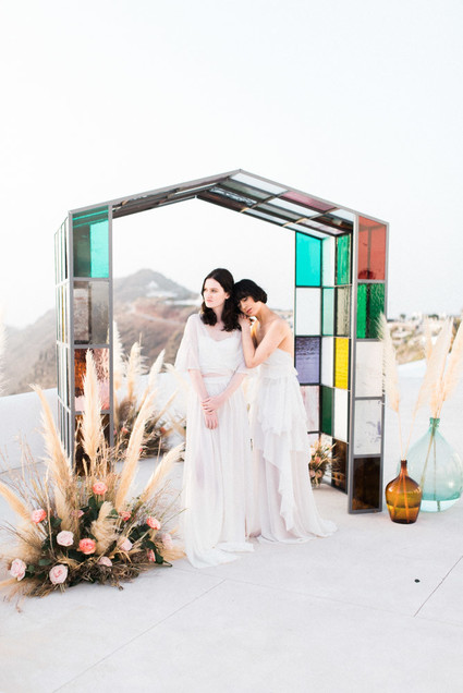 Art nouveau inspired Glasshouse wedding at Rocabella Hotel in Santorini