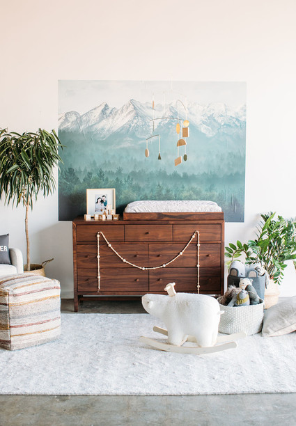 Sophisticated modern gender neutral nursery with Crate and Kids on 100 Layer Cakelet