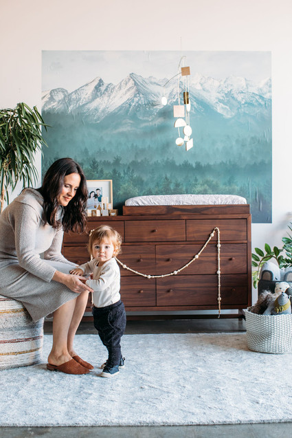Sophisticated modern gender neutral nursery with Crate and Kids on 100 Layer Cakelet