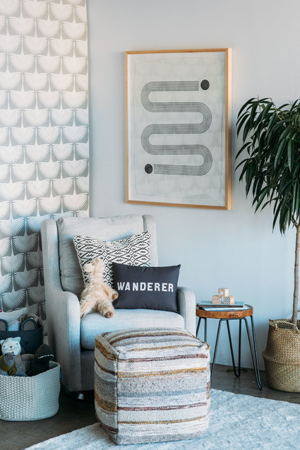 Sophisticated modern gender neutral nursery with Crate and Kids on 100 Layer Cakelet