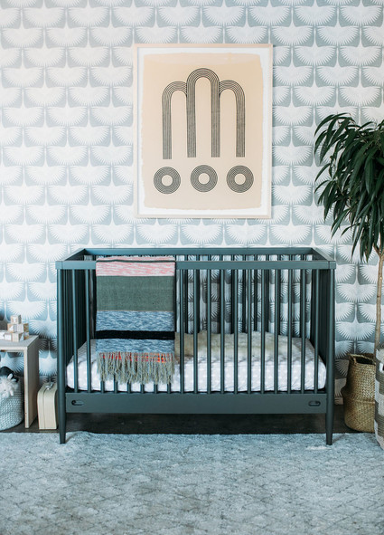Sophisticated modern gender neutral nursery with Crate and Kids on 100 Layer Cakelet
