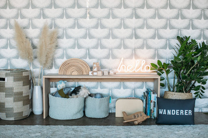 Sophisticated modern gender neutral nursery with Crate and Kids on 100 Layer Cakelet