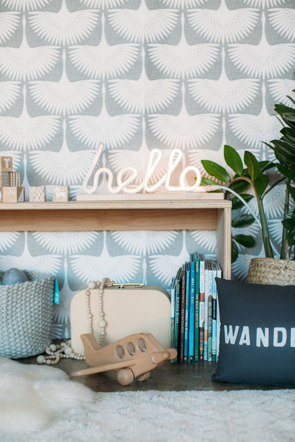 Sophisticated modern gender neutral nursery with Crate and Kids on 100 Layer Cakelet