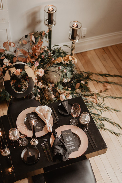 moody fall wedding inspiration with shades of coral and rust