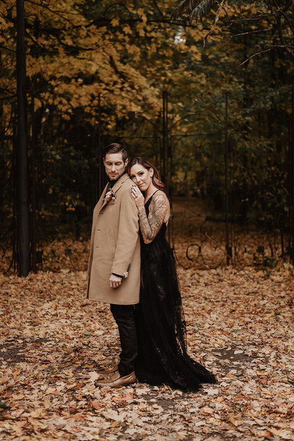 moody fall wedding inspiration with shades of coral and rust
