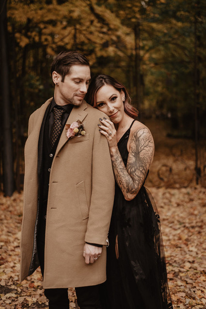 moody fall wedding inspiration with shades of coral and rust