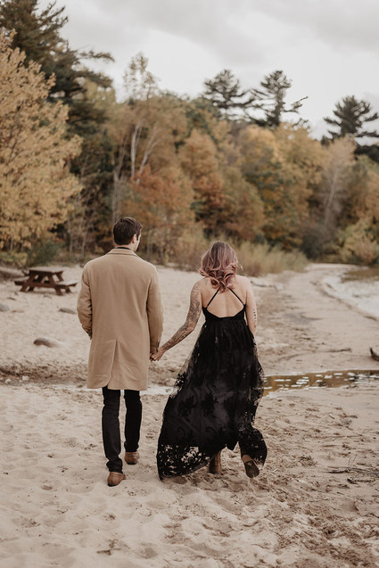 moody fall wedding inspiration with shades of coral and rust