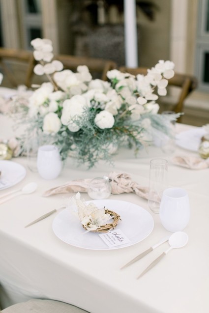 All white winter bridal shower for a destination wedding in Mexico