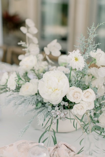 All white winter bridal shower for a destination wedding in Mexico