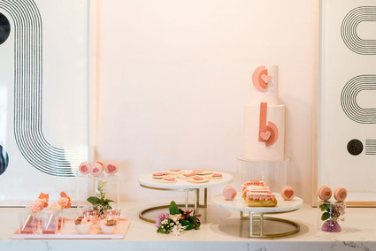 Coral and peach Galentine's party at Festoon LA