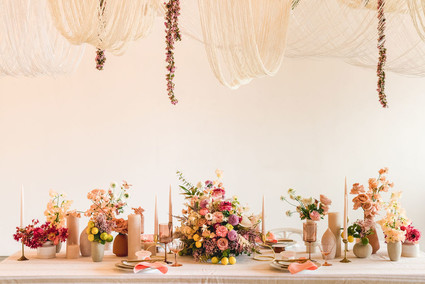 Coral and peach Galentine's party at Festoon LA