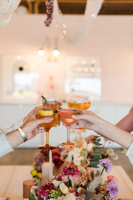 Coral and peach Galentine's party at Festoon LA