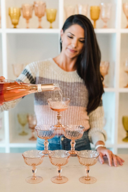 Coral and peach Galentine's party at Festoon LA