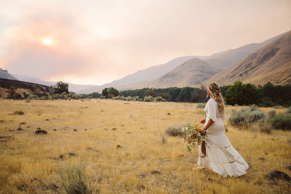 This bohemian elopement will have you dreaming of a laid back river trip Wedding Inspiration