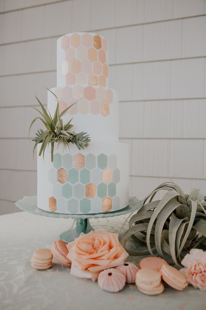 Spring 2019 wedding trend alert: pale mint and blush seaside editorial Inspiration