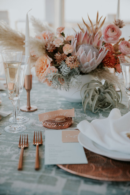 Spring 2019 wedding trend alert: pale mint and blush seaside editorial Inspiration