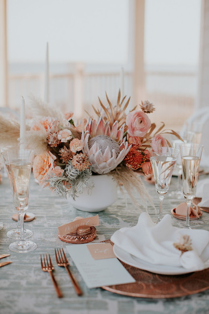 Spring 2019 wedding trend alert: pale mint and blush seaside editorial Inspiration