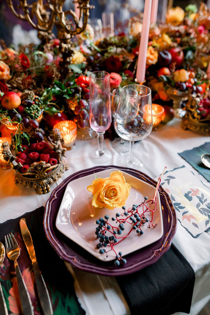 Ornate romantic British wedding editorial inspired by The Legend of Briar Rose