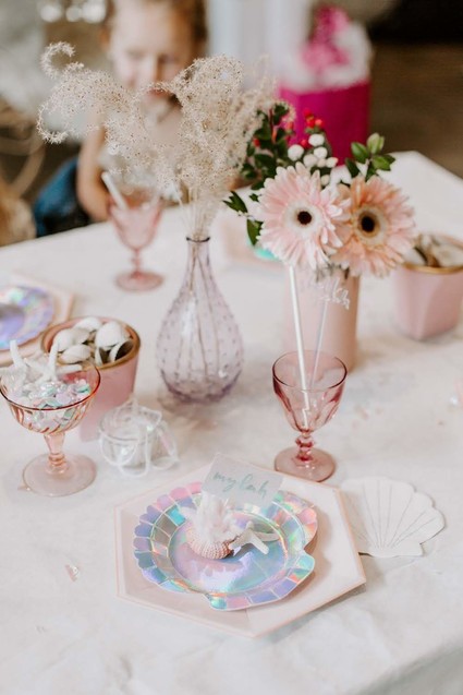 Boho mermaid girl's birthday party with all the sparkles