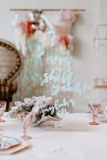 Boho mermaid girl's birthday party with all the sparkles Inspiration