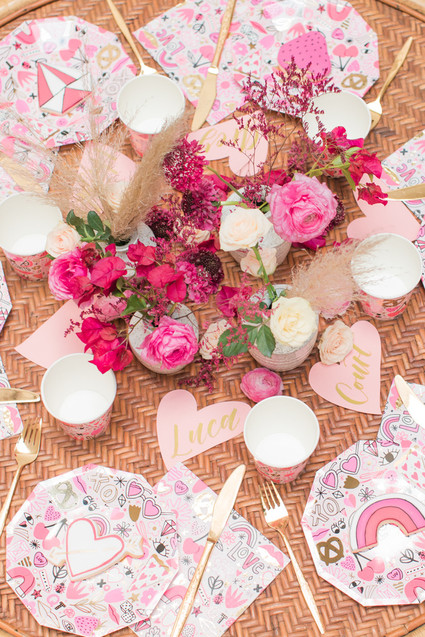 Eye Love You boho kids Valentine's Day party