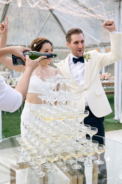 Wedding champagne tower