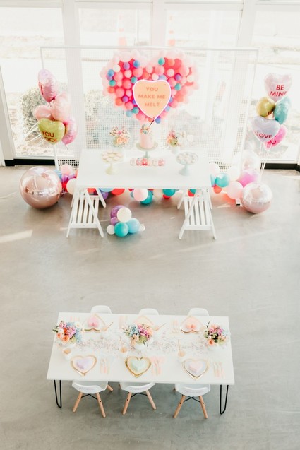 Pastel and gold Valentine's Day party Inspiration