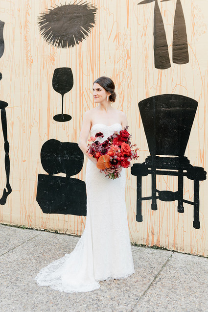 modern winter art gallery wedding in Philadelphia Inspiration