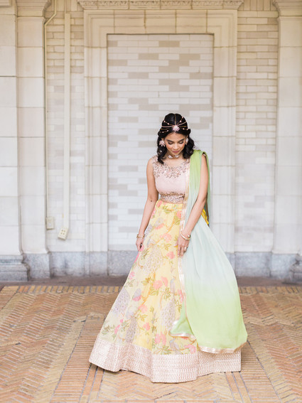 Pastel indian bridal editorial at the Prospect Park boathouse