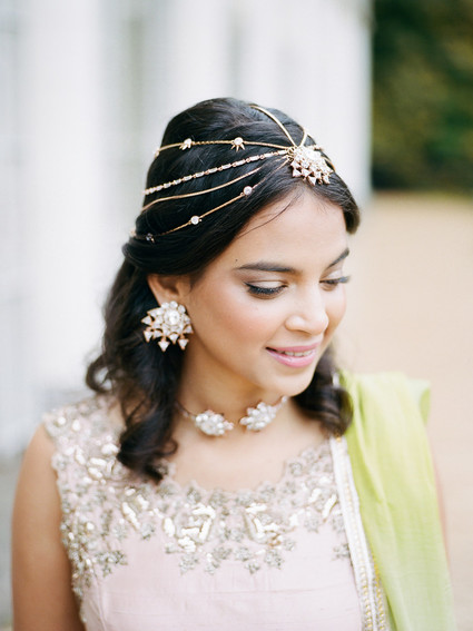 Pastel indian bridal editorial at the Prospect Park boathouse