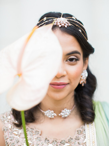 Pastel indian bridal editorial at the Prospect Park boathouse