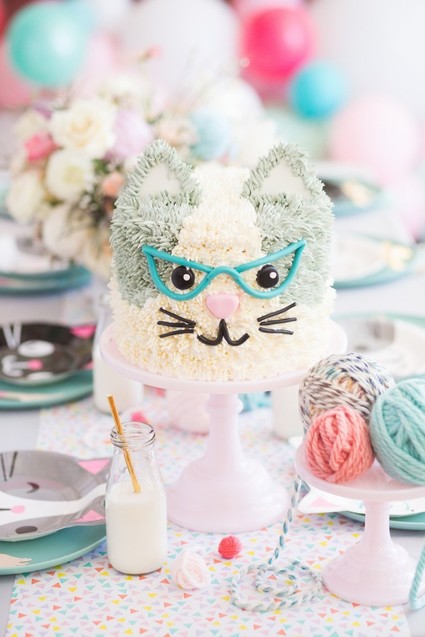 A kitty cat second birthday party with the most incredibly fun decor Inspiration