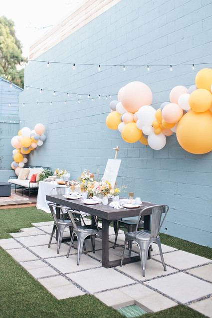 Spring backyard gender neutral baby shower
