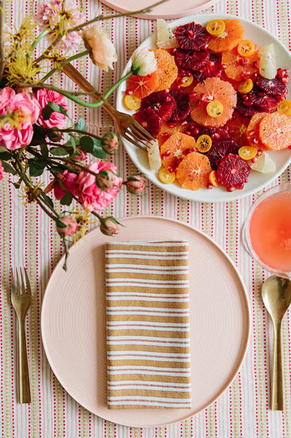citrus inspired spring brunch place setting