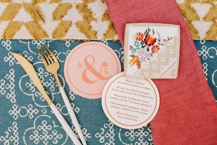 whimsical morning paper inspired wedding invites