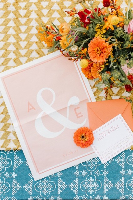 whimsical morning paper inspired wedding invites