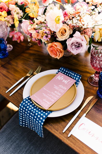 Colorful spring floral wedding in Southern California at Oakridge Farmhouse