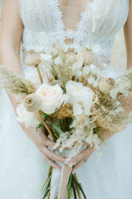 dried flower wedding bouquet