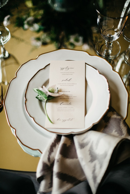Moody winter Degas-inspired wedding design