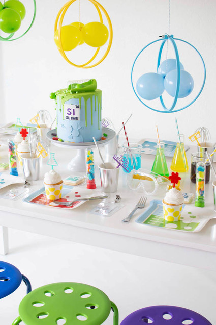 Modern mad scientist themed birthday party ideas