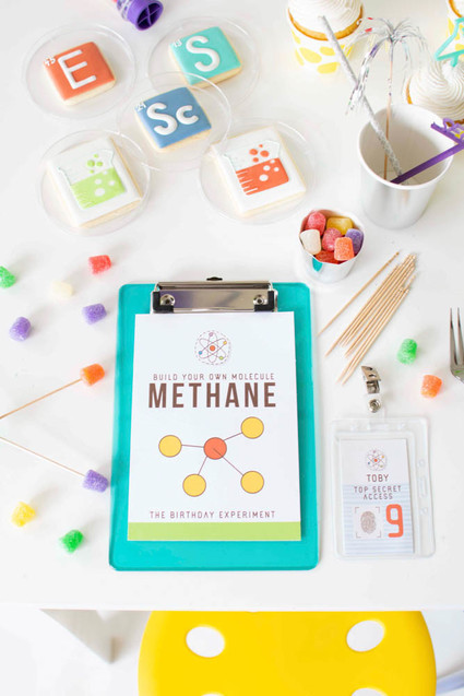 Modern mad scientist themed birthday party ideas