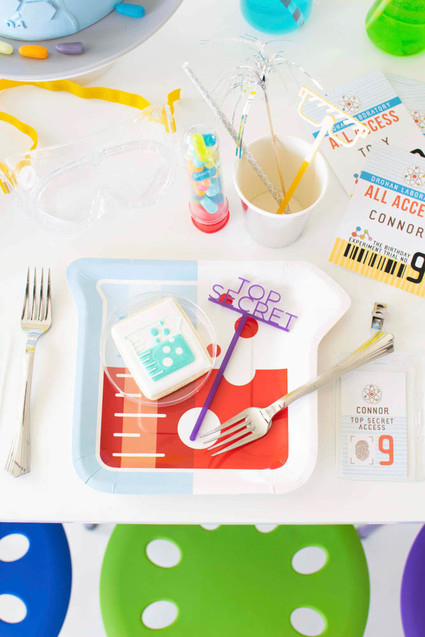 Modern mad scientist themed birthday party ideas