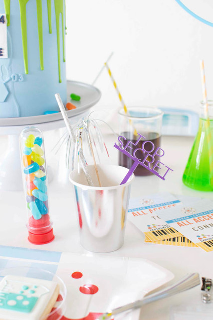 Modern mad scientist themed birthday party ideas
