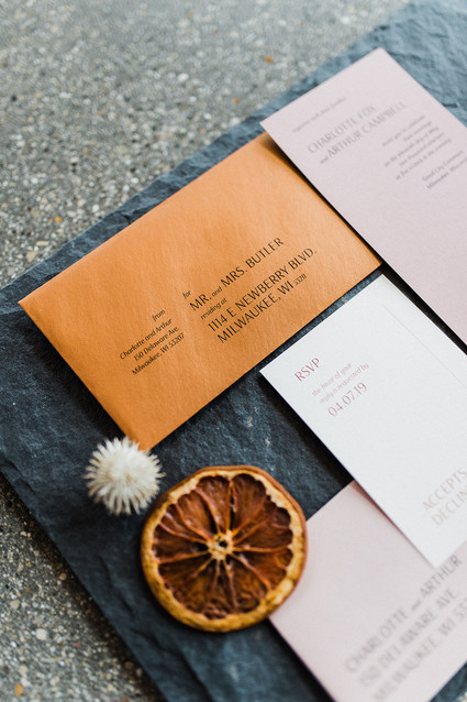Modern Midwest brewery wedding inspiration with rust and white details