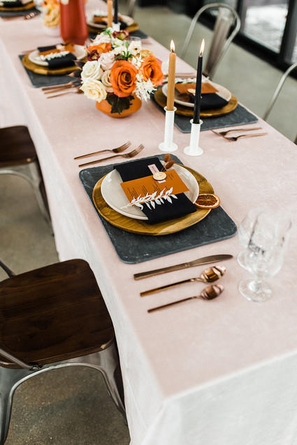 Modern Midwest brewery wedding inspiration with rust and white details