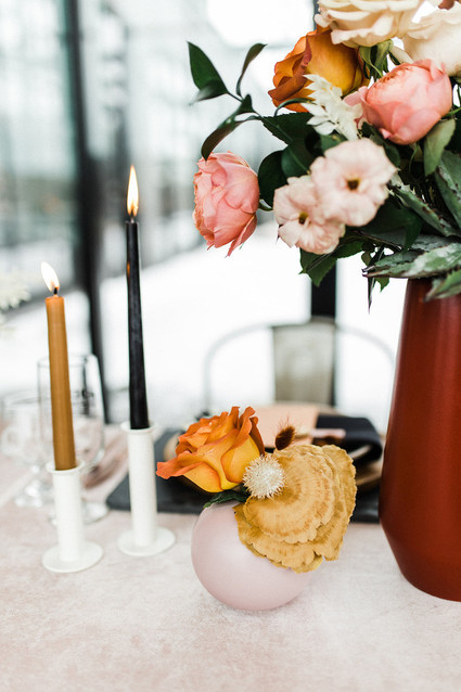 Modern Midwest brewery wedding inspiration with rust and white details